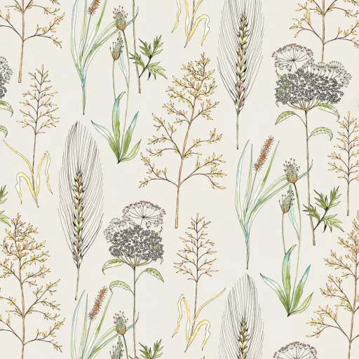 Botanikai poszter tapéta – finom növénymintával, beige , zöld árnyalatokkal  2,12x 2,70m