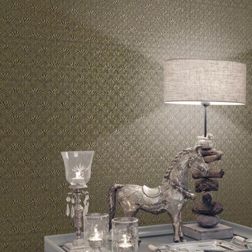 Art deco legyező   mintás tapéta – elegáns, luxus faldekor modern enteriőrbe