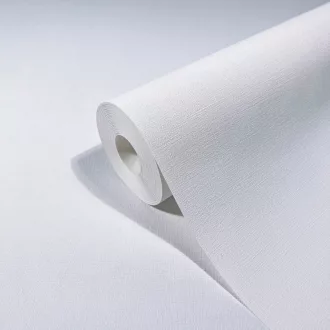   Fehér egyszínű tapéta finom  textil struktúrával – modern pasztell fali tapéta 0,53x10m