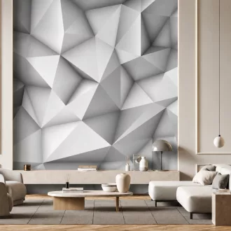   Modern szürke poszter tapéta látványos, 3D hatású geometrikus mintával 2,12x 2,70m