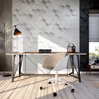   Modern szürke poszter tapéta látványos, 3D hatású geometrikus, méhsejt mintával 2,12x 2,70m