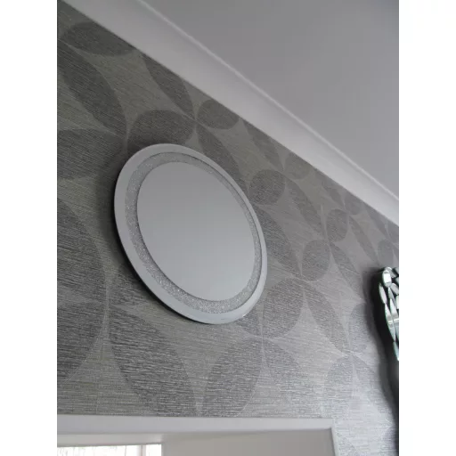 Ezüst színű fali kör tükör
