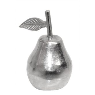 Ezüst színű, körte  alakú dekorációs dísz