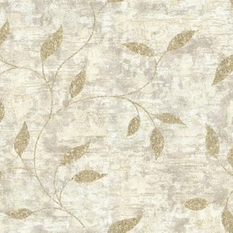   Modern levélmintás tapéta különleges, enyhén texturált felülettel arany- beige színben