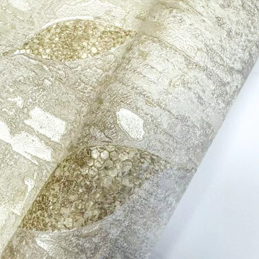 Modern levélmintás tapéta különleges, enyhén texturált felülettel arany- beige színben