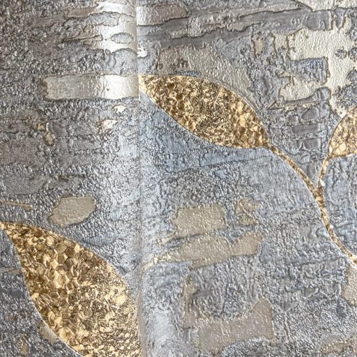 Modern levélmintás tapéta különleges, enyhén texturált felülette szürke-arany színben