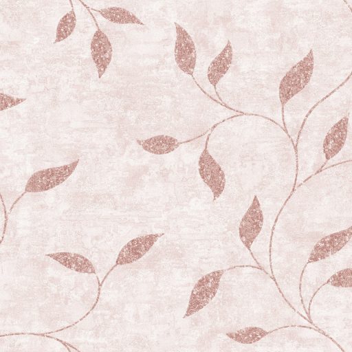 Modern levélmintás tapéta különleges, enyhén texturált felülette rózsaszín - mályva színben