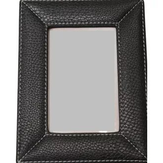 Bőrhatású, fekete színű képkeret
