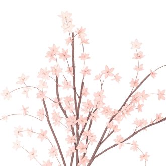 Rózsaszín  színű dekor ág