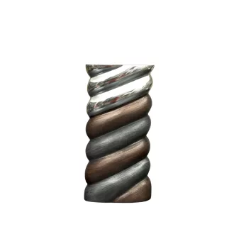   Modern csavart dekor váza ezüst-bronz színben | Exkluzív design lakásdekor