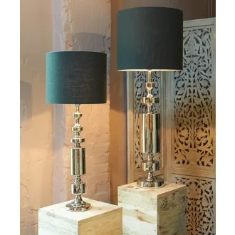 Bronz, fekete, artdeco stílusú asztali lámpa