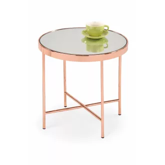 Rosegold lerakó asztal sötét tükör tetővel