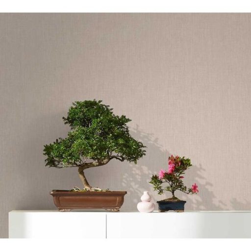 Textilhatású tapéta – szövött struktúrájú tapéta taupe szinben