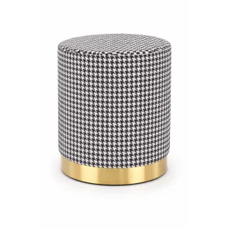Pepita mintás puff – Fekete-fehér design arany talppal