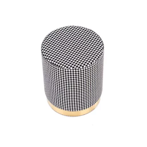 Pepita mintás puff – Fekete-fehér design arany talppal