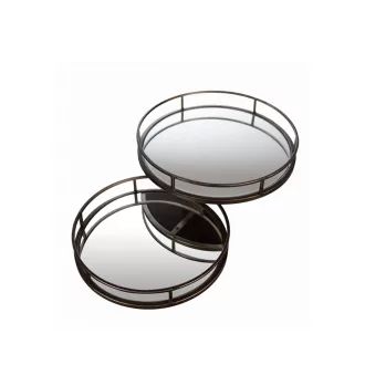 Antracit színű kör alakú tálca