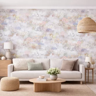   Elegáns aquarell virág mintás tapéta pasztell árnyalatokkall 330x270cm