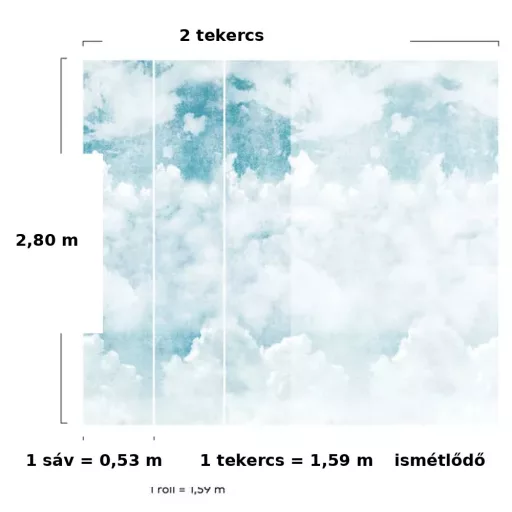 Felhő mintás tapéta – égbolt hatású dekor fali design