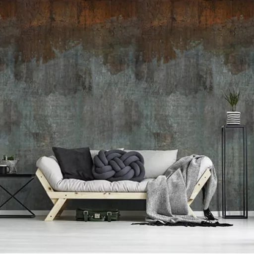 Industrial loft tapéta – rozsda hatású beton fal dekor tapéta l