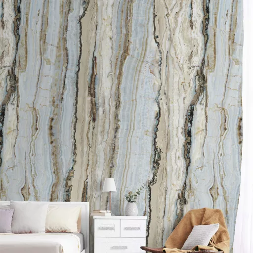 Luxury márvány tapéta – onyx kőhatású prémium fali design 
