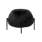 Fekete bársony puff – Modern design fém lábakkal