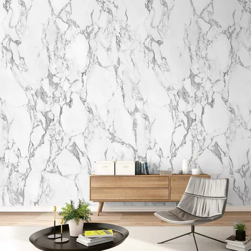 Fehér márvány mintás fali panel – modern luxus design falburkolat