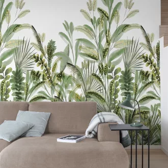   Zöld akvarell jungle design panel – modern trópusi design