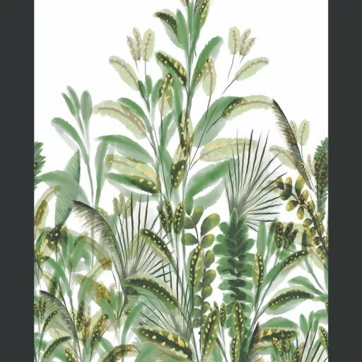 Zöld akvarell jungle design panel – modern trópusi design