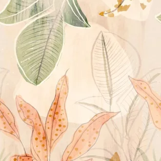   Pasztell levélmintás design panel – mediterrán jungle design