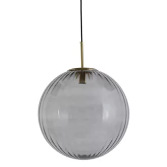   Füstszürke színű bordázott üvegbúrás design függeszték