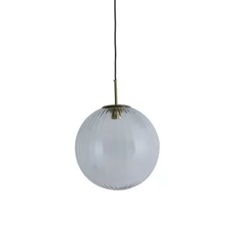    Füstszürke színű, bordázott, üvegbúrás design függeszték