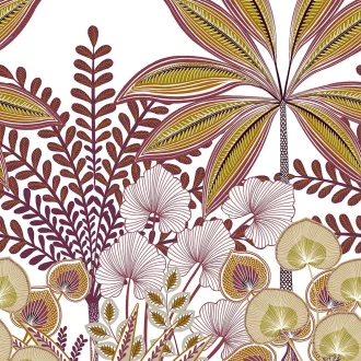   Art deco jungle design panel – prémium pálmafás faldekoráció bordó-arany tónusokkal