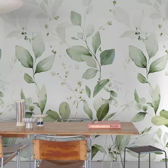  Akvarell leveles dekor tapéta – természetes, könnyed design 159x280cm