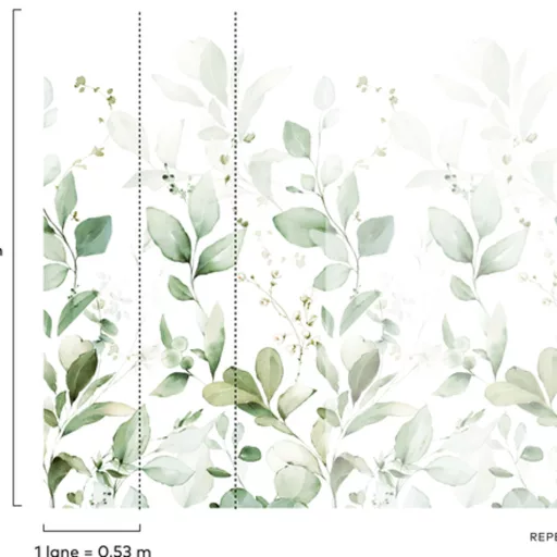 Akvarell leveles dekor tapéta – természetes, könnyed design 159x280cm