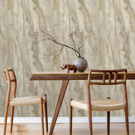 Elegáns travertin kőhatású tapéta természetes erezett mintázattal