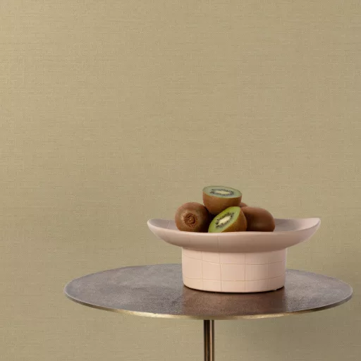 Prémium lenvászon hatású tapéta – elegáns textil minta, camel barna színben