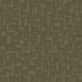   Elegáns szövött panelhatású tapéta geometrikus blokk mintázattal, mélyzöld  színben