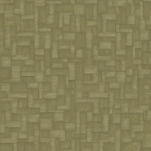Elegáns szövött panelhatású tapéta geometrikus blokk mintázattal, olivazöld  színben