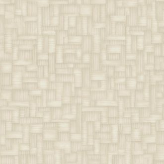   Elegáns szövött panelhatású tapéta geometrikus blokk mintázattal, krém színben