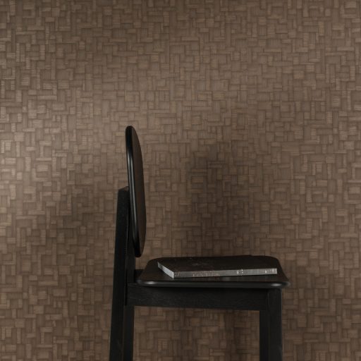 Elegáns szövött panelhatású tapéta geometrikus blokk mintázattal,barna színben