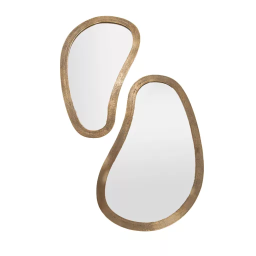 Organikus formájú, arany keretes fali tükör