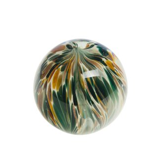 Exkluzív, 10 cm átmérőjű fújt üveg díszgömb 430gr