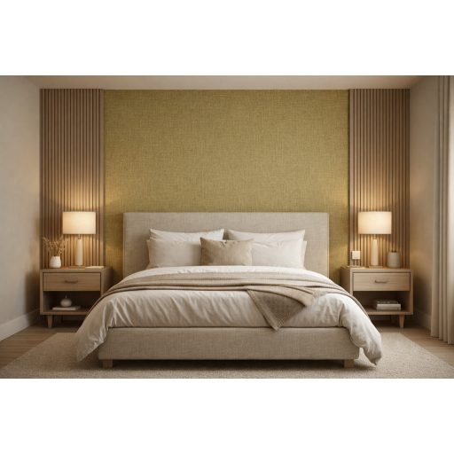 Prémium lenvászon hatású tapéta – elegáns textil minta,olivazöld  színben