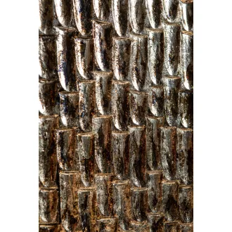   3D texturált modern falikép – absztrakt fémhatású relief fali dekor panel nappaliba 40.0 x 3.5 x 120.0 cm