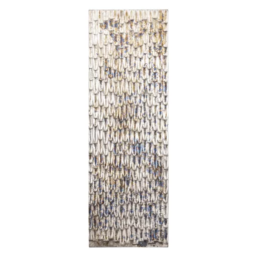 3D texturált modern falikép – absztrakt fémhatású relief fali dekor panel nappaliba 40.0 x 3.5 x 120.0 cm