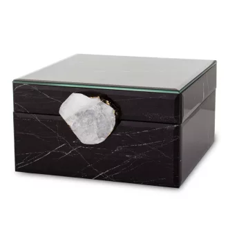   Elegáns megjelenésű, prémium ékszerdoboz különleges kristály fogantyúval modern, tároló ékszerekhezl  8,5x17x15,5