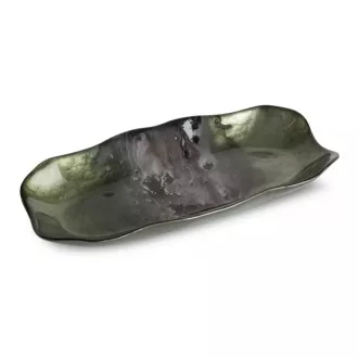 Mélyzöld színű absztrakt egyedi modern tál