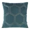 Türkiz zöld bársony díszpárna arany geometrikus mintával  – modern elegancia, az enteriőrök tökéletes kiegészítője. 45x45cm