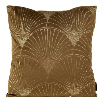   Art Deco bársony díszpárna bronz- arany színű legyező mintával .Modern,elegáns, art-deco enteriőrök tökéletes kiegészítője. 45x45cm