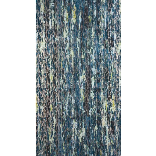 Kék árnyalatú készfüggöny  festett hatású mintázattal – fém ringlivel rúdkarnishoz 140X250cm